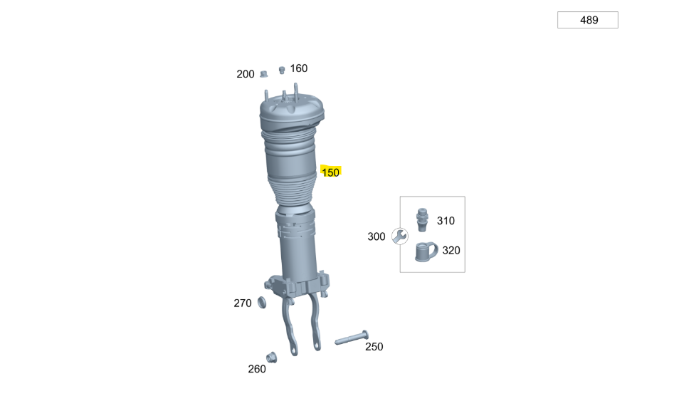 JAMBE DE SUSPENTION PNEUMATIQUE AVANT DROIT / C167
